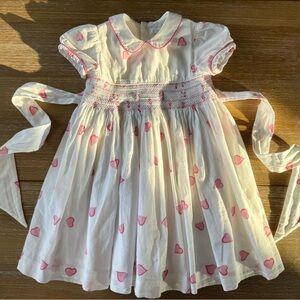 D.porthault dress in pink coeurs